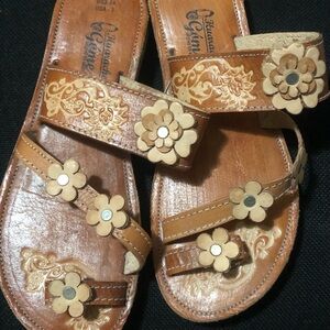 Brown Floral Women's Sandals
